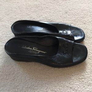 Ferragamo black slides